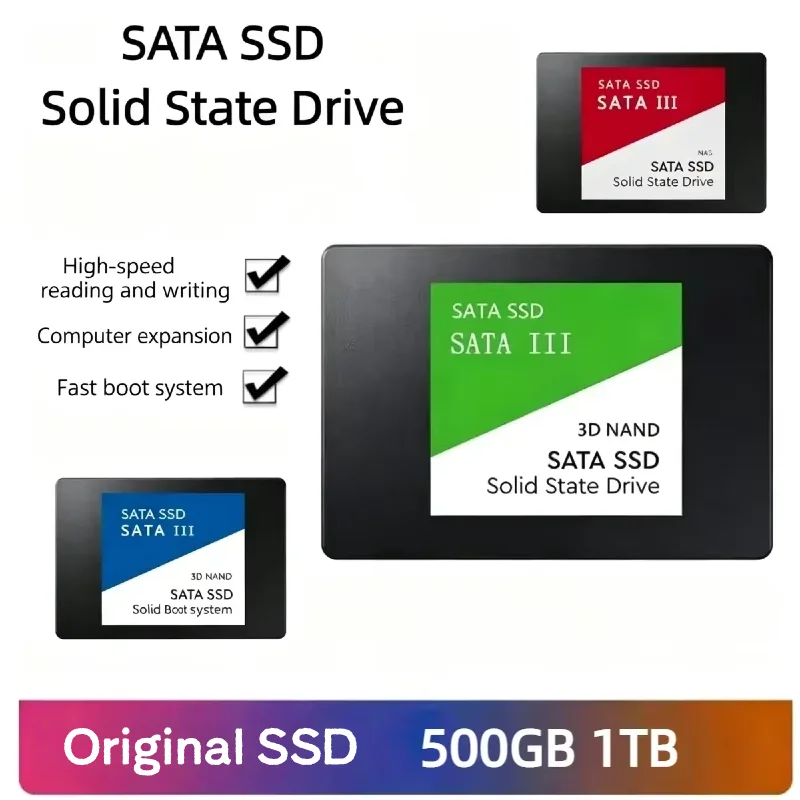 Original 2.5 Inch SATA III SSD Internal Solid State Drive 500GB 1TB High Speed Hard Disk Storage For Desktop Laptop PC Upgrade