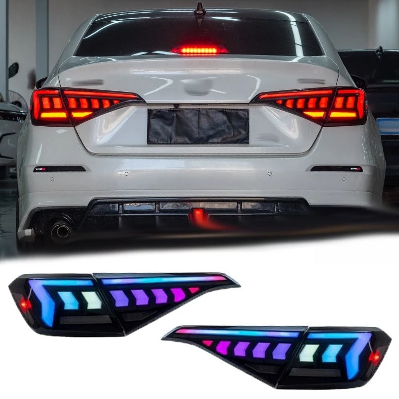High quality driving brake reversing warning light for  Civic 2022-2023 car RGB LED multifunctional taillight assembly