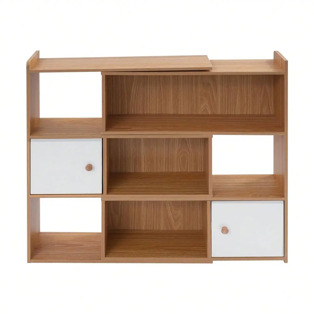 

Desktop Bookshelf, Stretchable Bookcase, Modern Bookshelf With 2 Drawers Open Design Space Saving Desktop Hutch Organizer For H