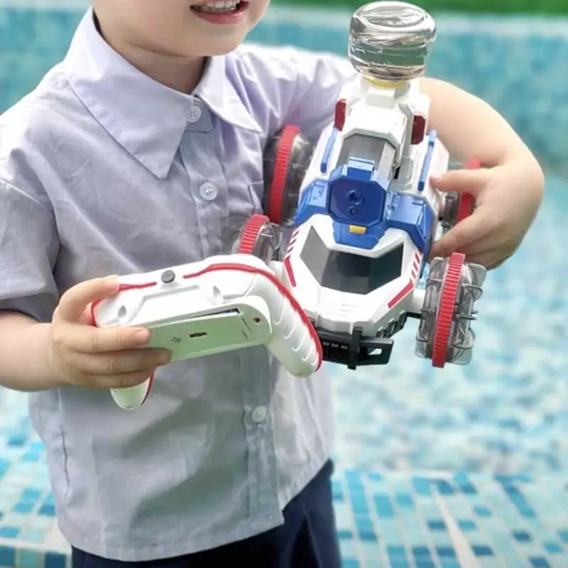 Children'S Amphibious Water Cannon Remote Control Car Boys Can Go Into The Water Off-Road Drift Water Toy, Mini Climbing Stunt
