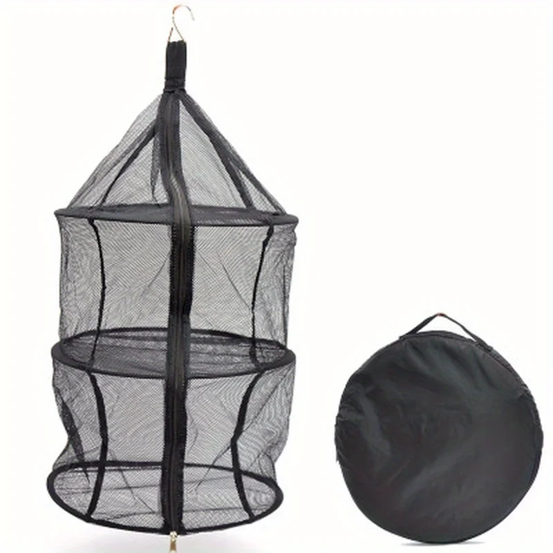 Drying Net Three-layer Folding Storage Net Bag Multigrain Cereal Drying Net Fruit Vegetable Organizer Outdoor Drying Rack