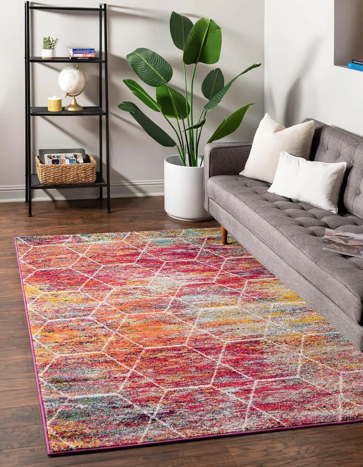 Unique Loom Trellis Frieze Collection Area Rug - Geometric