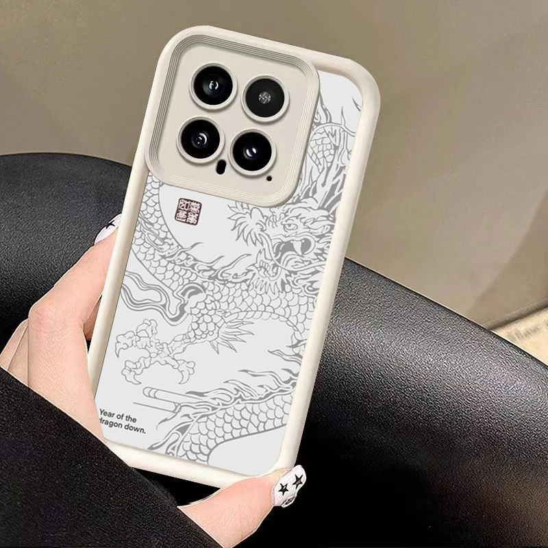 Luxury Dragon Totem Phone Case for Xiaomi Mi 13T 12T Pro 5G 12 11 Lite 14 13 Pro Poco F5 X5 X3 X6 F6 M6 Pro 4G Soft Matte Cover