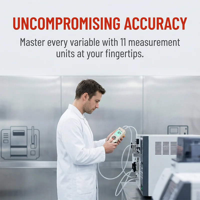 

Professional HT1890 Digital Differential Pressure Manometer Handheld Meter for Car Repair Pipeline Pressure Measurement Tool