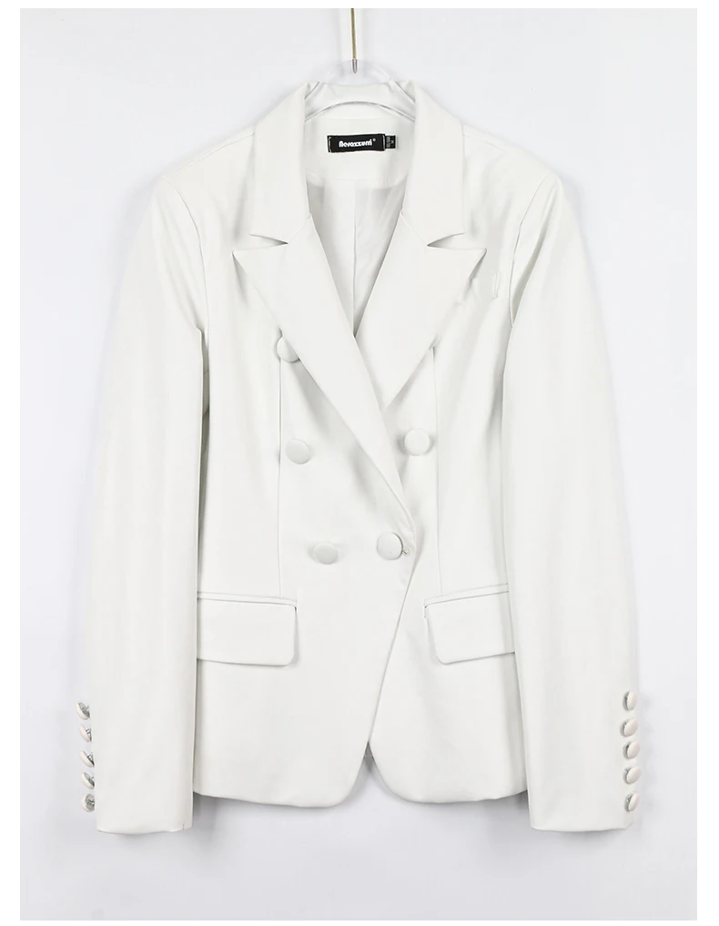 Lautaro Spring Stylish Short Pink Soft Pu Leather Blazer Long Sleeve Slim Fit Luxury Jackets for Women 2022 Elegant Fashion 5xl