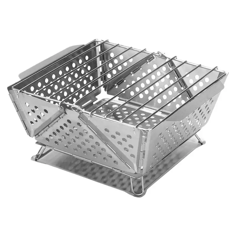 

Small Grill Stainless Steel Barbecue Rack Foldable Portable Multi Purpose Grill for Beach Tailgating Boat Picnic Balcony Home