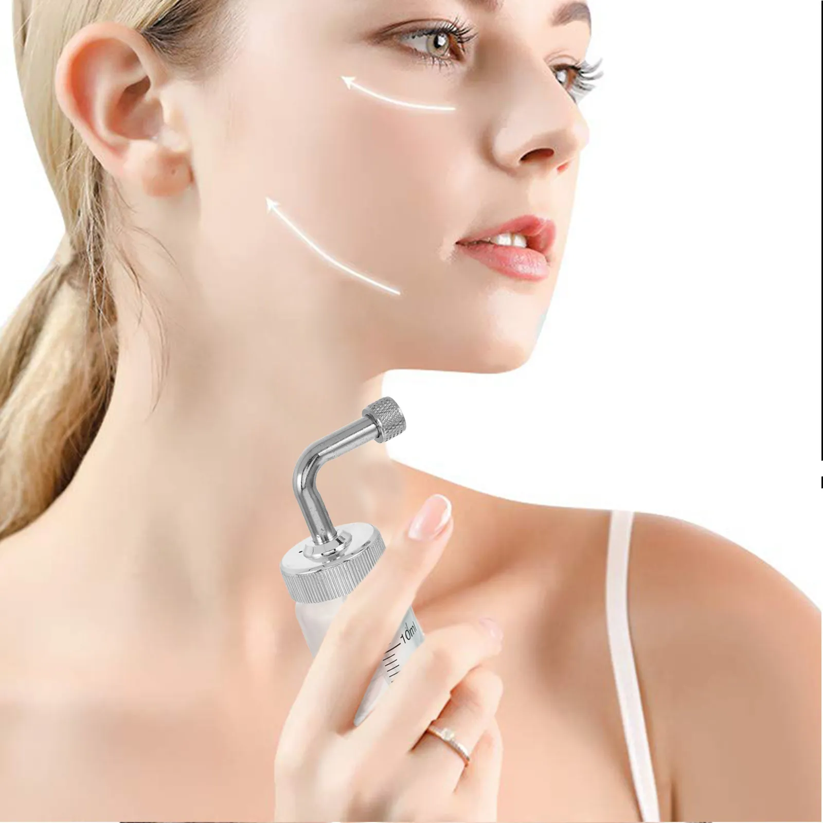 Transparent Glass Bottle for Oxygen Injection Beauty Machines Empty Airbrush Paint Storage Container Compact Humidifier
