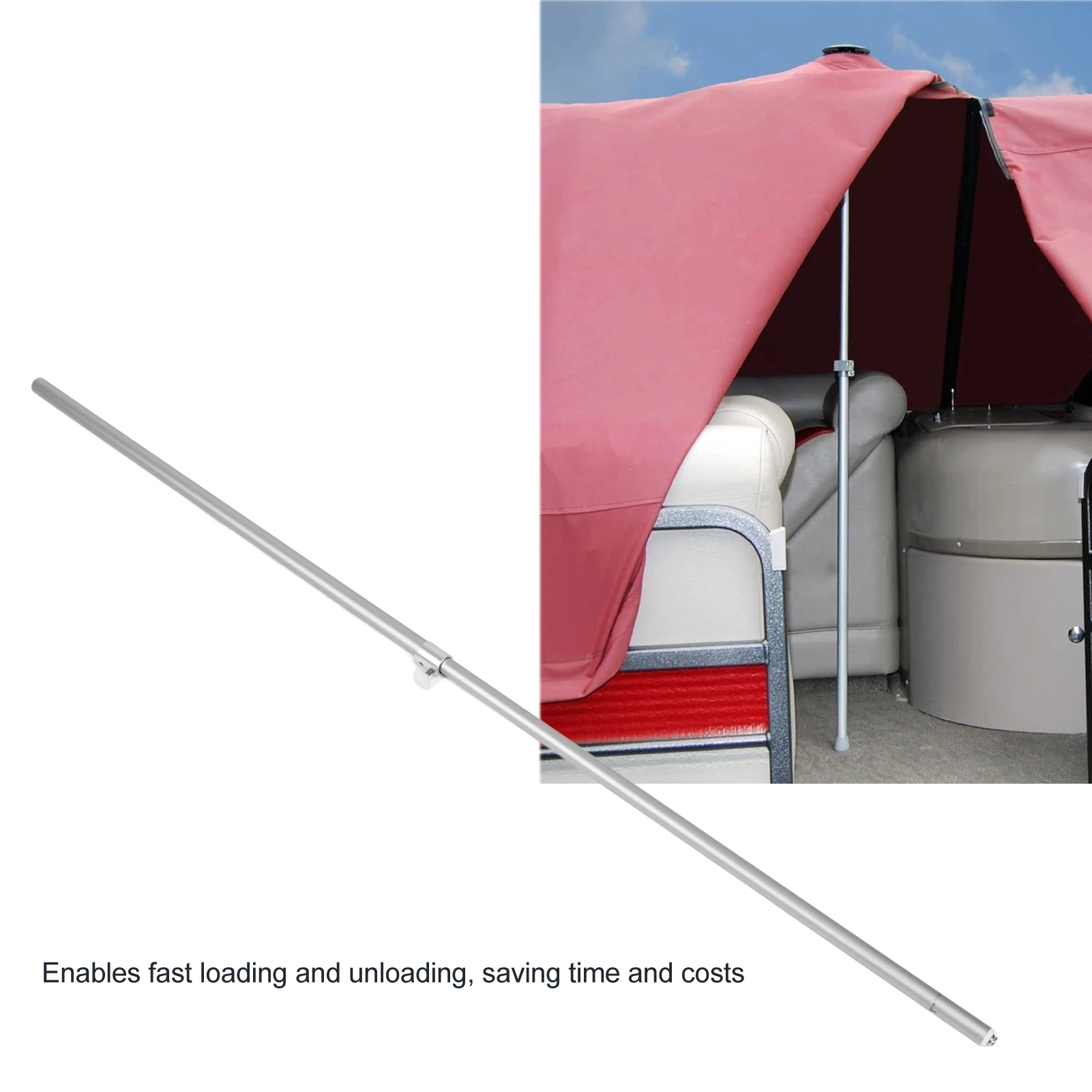 Boat Cover Support System Pole Large Load Capacity High Hardness Anti Crack Boat Cover Telescoping Support Pole for Yachts