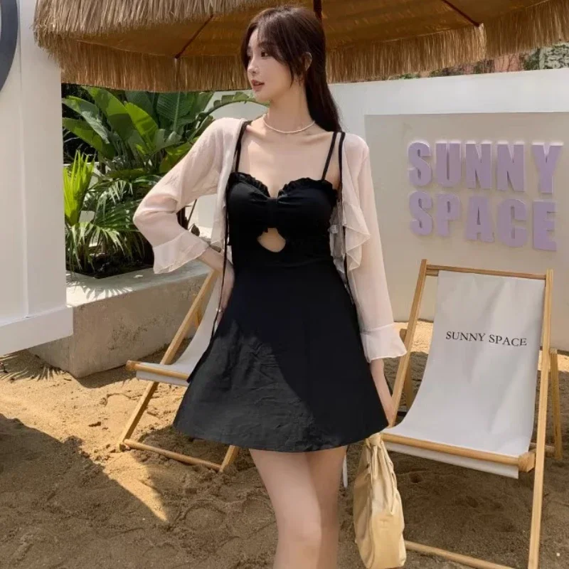 Sommer Cover-up Frauen Urlaub Am Meer Aushöhlen Zarte Bademode Süße Ulzzang Weiche Sun-proof Strand Stil Studenten badeanzug