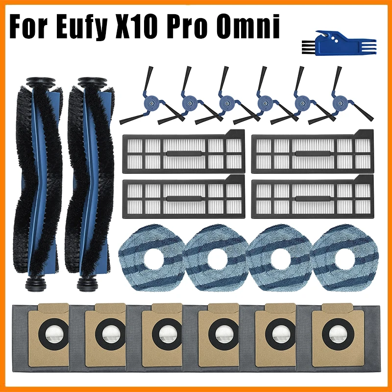 Image of Ersatzteile für Eufy X10 Pro Omni Reinigung Staubsauger Zubehör Hauptbürste/Rollenbürste Seitenbürste Mopp HEPA-Filter Staubbeutel