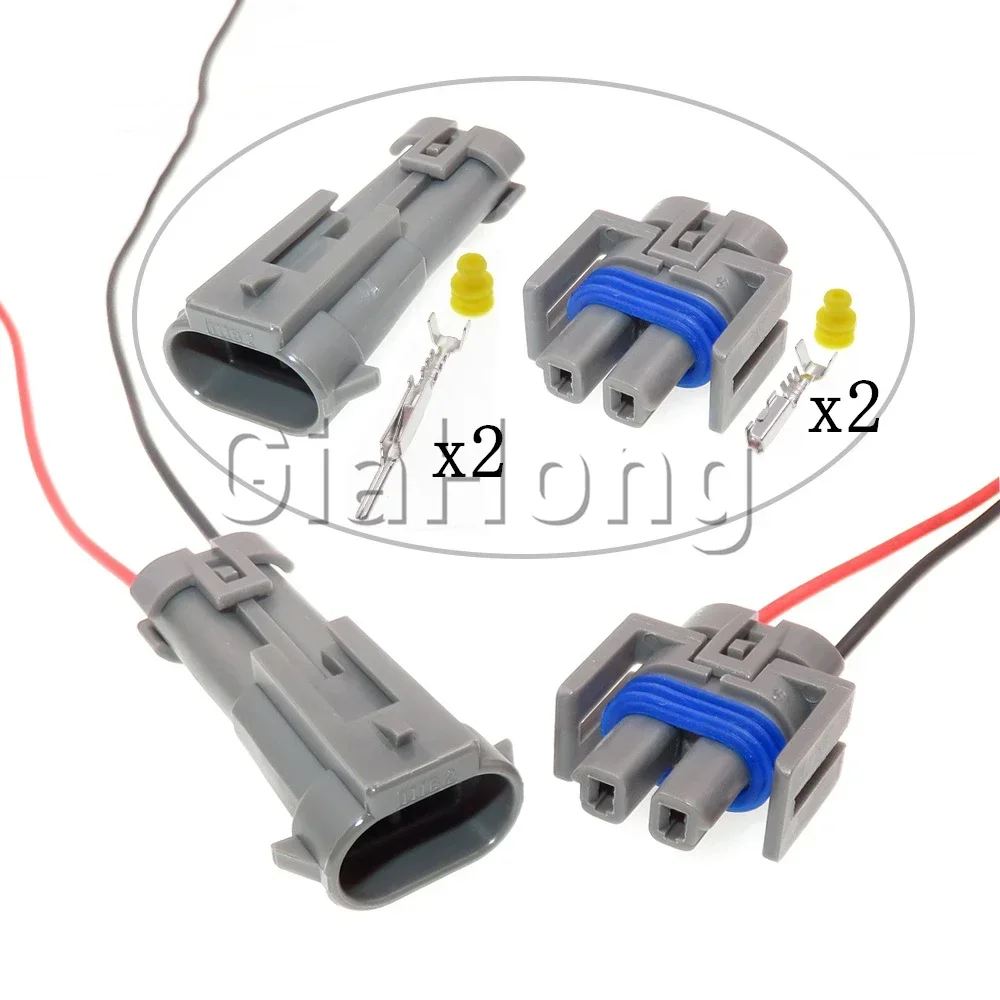 

1 Set 2 Ways AC Assembly 1J0973702 12162017 Car Sealed Socket For Buick Automobile Air Conditioning Electromagnetic Clutch Plugs