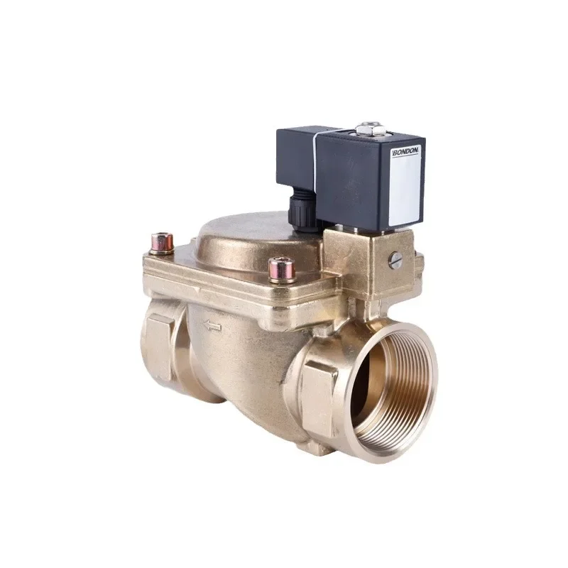 Two-position two-way brass pilot diaphragm solenoid valve, superimposed manual switch