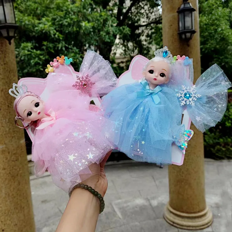 Cute Mini Girl Princess Doll Bow Hair Clip Headdress Accessory Set Children's Play House Toys Best Birthday Gifts For Girls