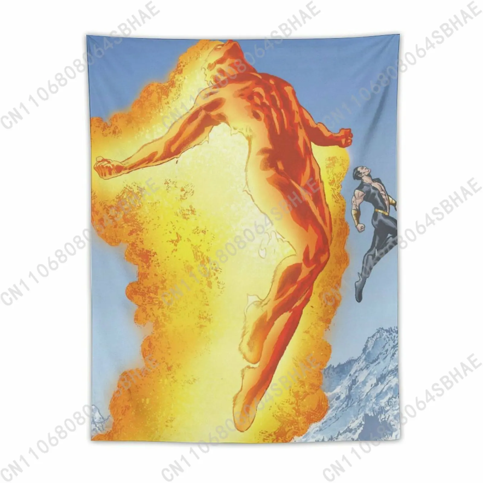 

Marvel Human Torch Custom Photo Wall Tapestry Personalized Blanket Wall Hanging Bedroom Living Room Birthday Gift Cosplay