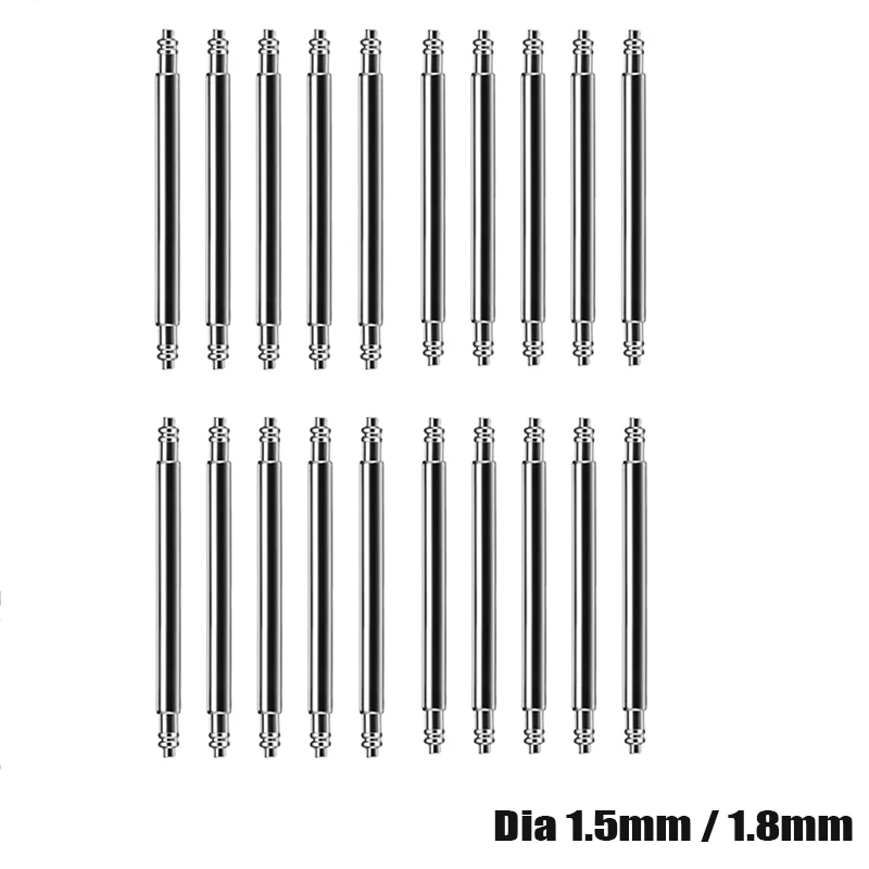 

10PCS Spring Bar Dia 1.5mm 1.8mm Watch Band Link Pins fits Width 12mm-28mm Watch Strap Bracelet 316L Stainless Steel Links Pins