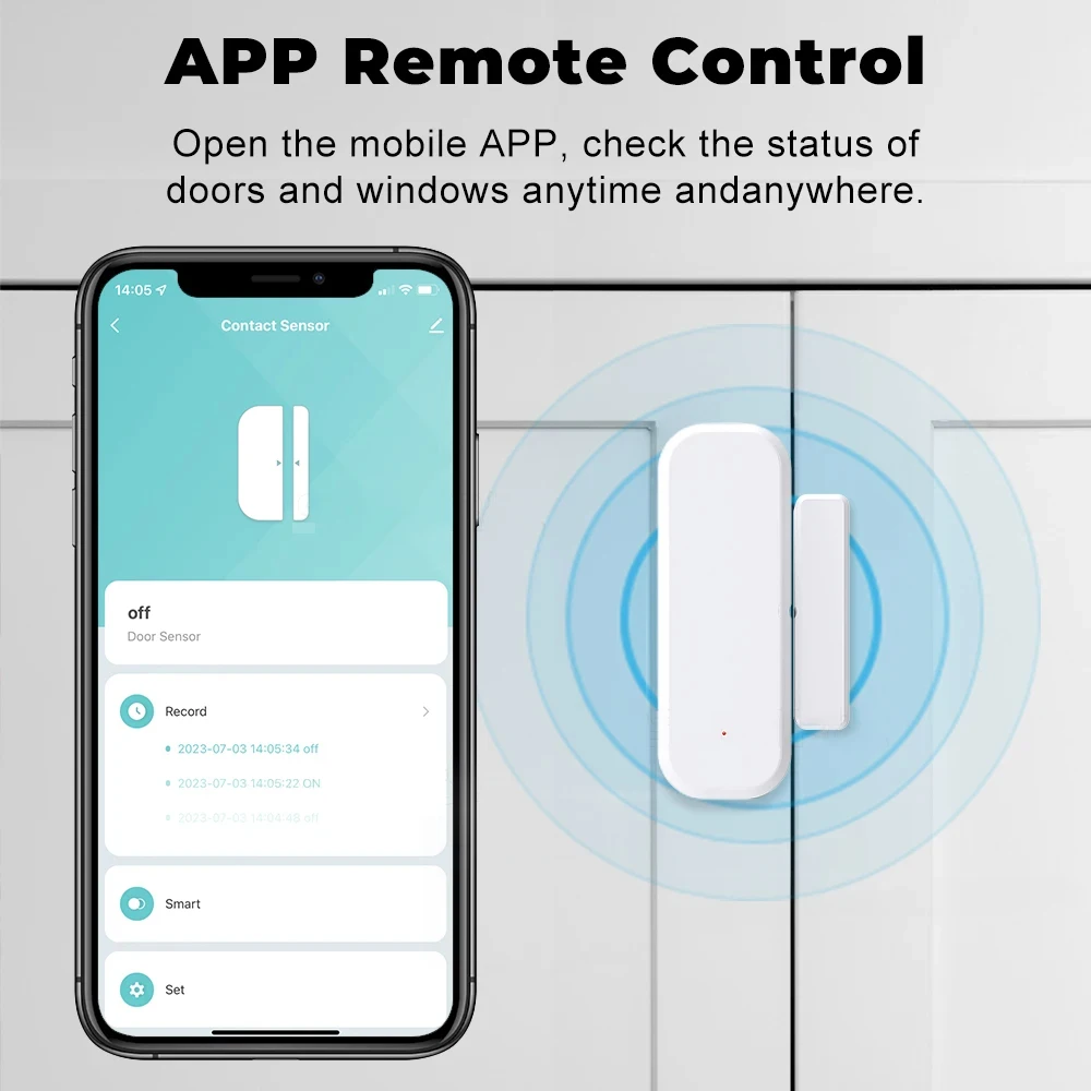 Tuya Zigbee-Sensor inteligente de puerta y ventana, alarma de seguridad magnética, aplicación remota Smart Life, Monitor, necesita concentrador, funciona con Alexa y Google Home