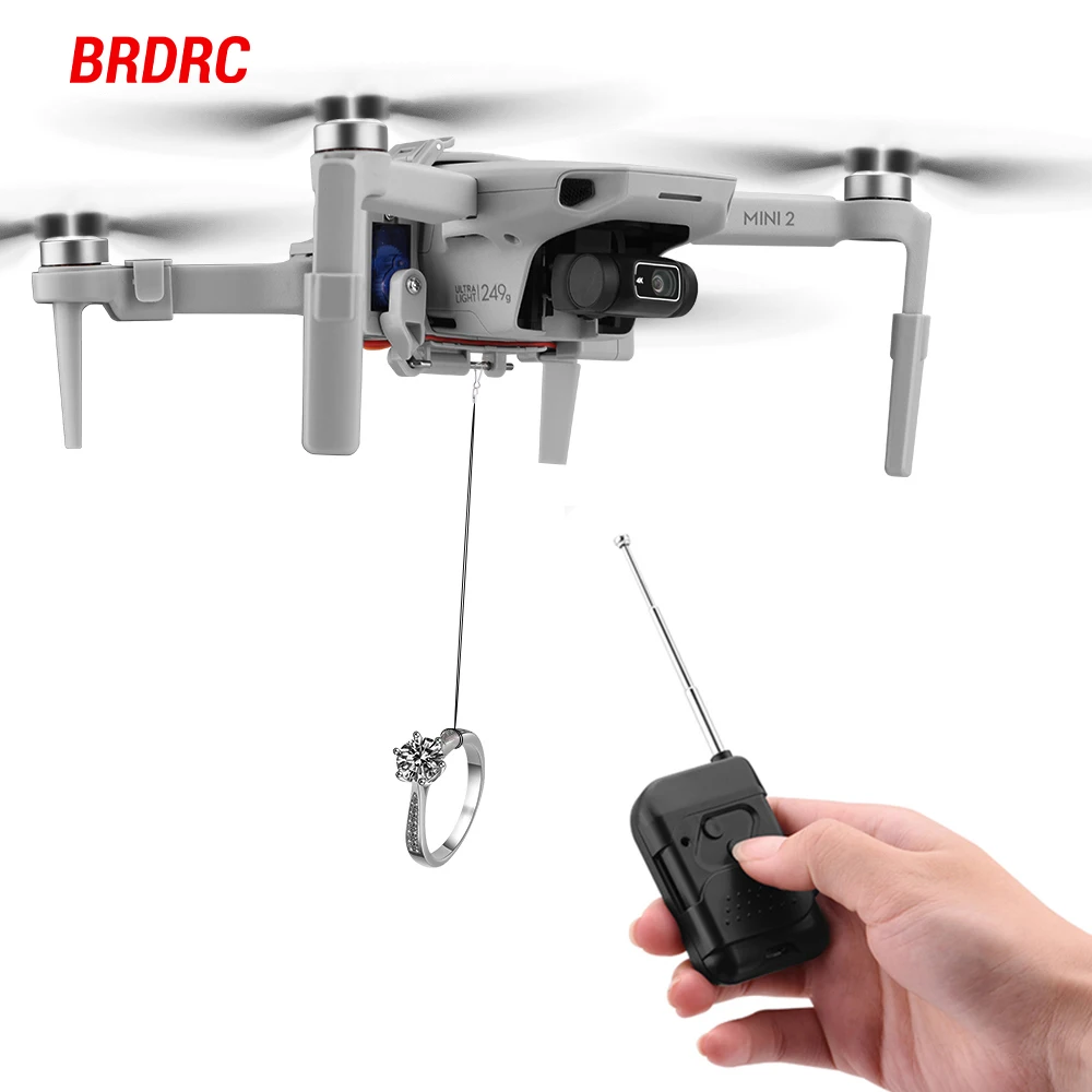 BRDRC Airdrop system for DJI Mini 4K/Mini 2/SE/Mavic Mini Drone Airdrop Air Drop System Thrower Fishing Bait Gift Throw Deliver