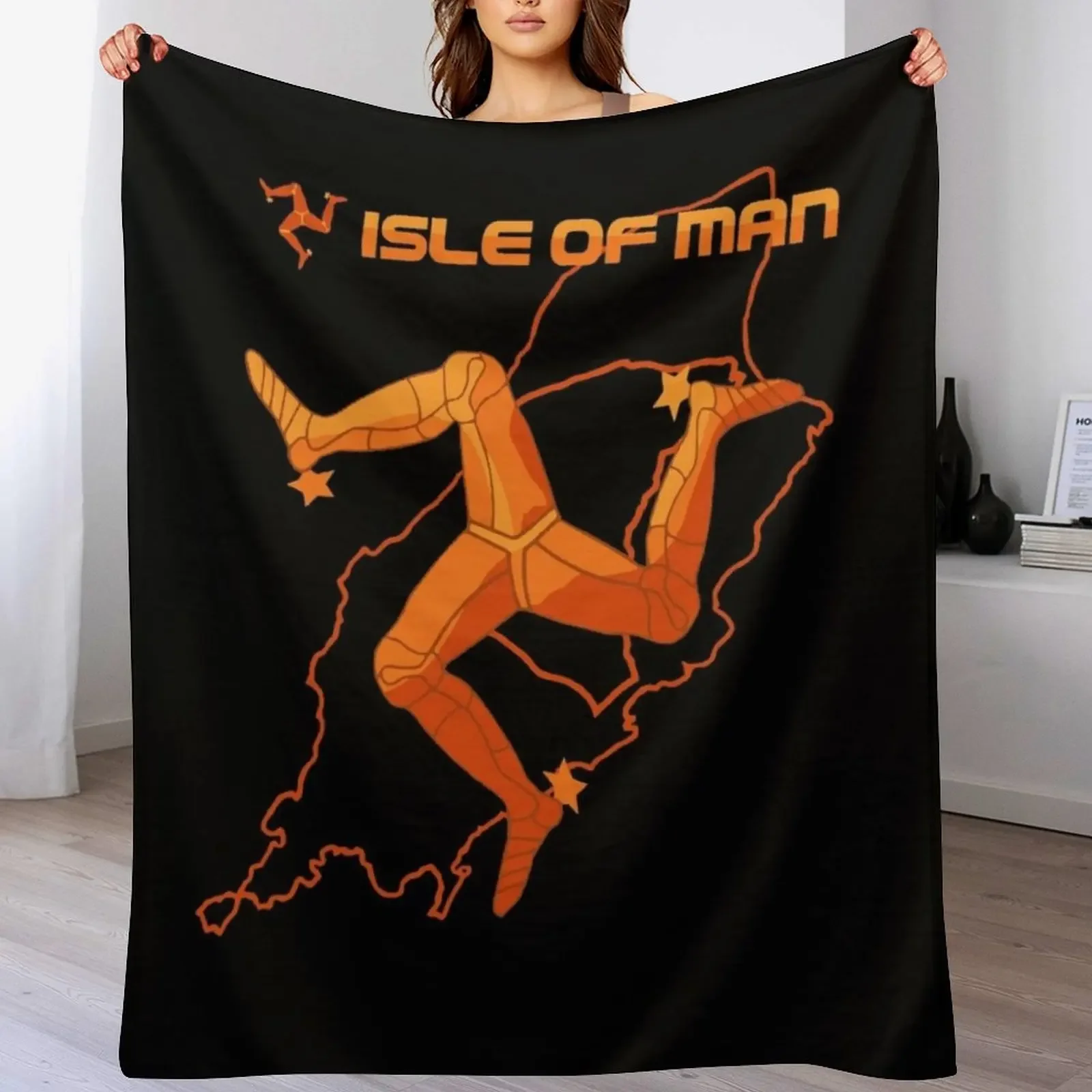 Isle of Man Classic Map Throw Blanket Beautifuls Large Flannels Blankets