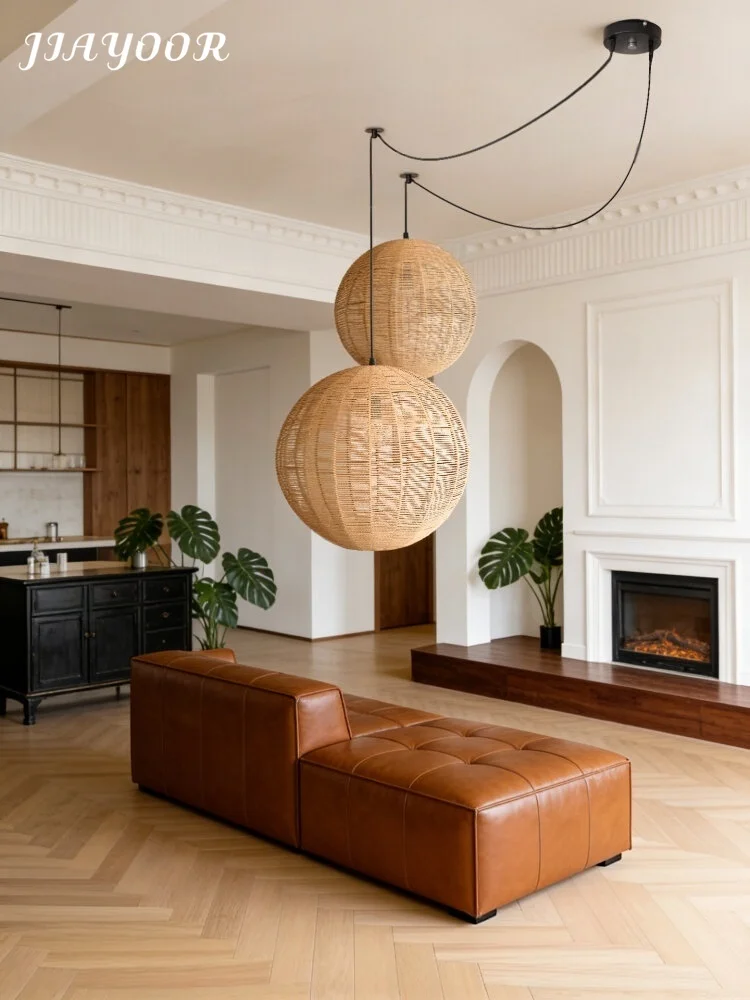 Mid Century Living Room Pendant Light Bedroom High End Retro Homestay Bar Designer Style Dining Room Decor Lamp Changeable