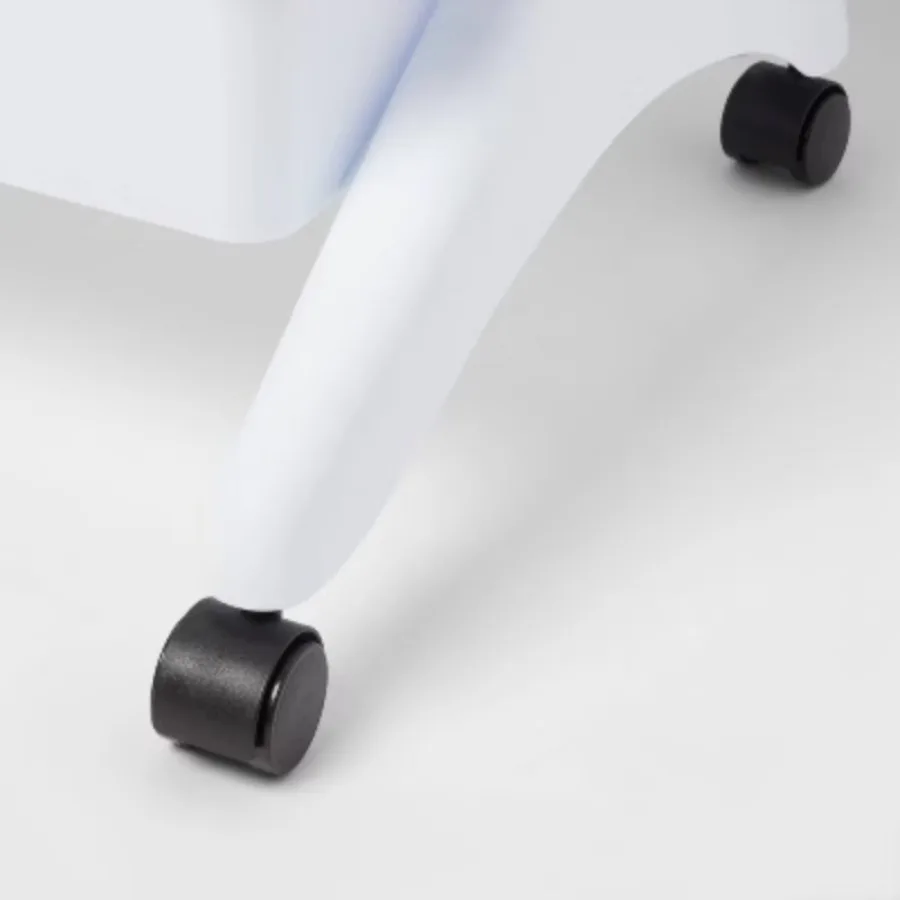 Carrinho multiuso de 3 camadas branco -: Rack de armazenamento portátil com rodas, organização universal, sem necessidade de montagem