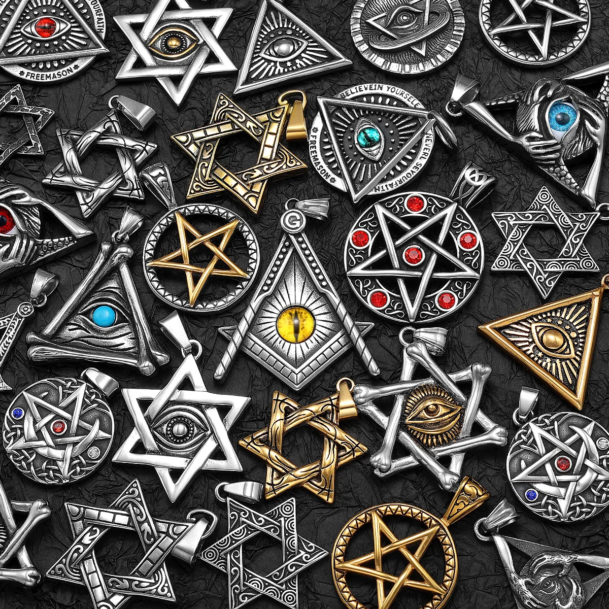 Salomon Masonic Star of David Stainless Steel Men Necklaces Pendant Chain Punk New in For Women Fashion Jewelry Gifts Wholesale