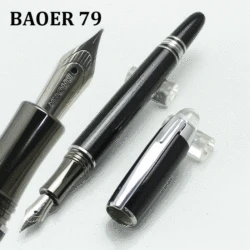 Baoer 79 Fountain Pen Luxury Crystal Head Black Lattice Ink Pens Pilot Advertising Gift Pluma Fuente Stylo Plume