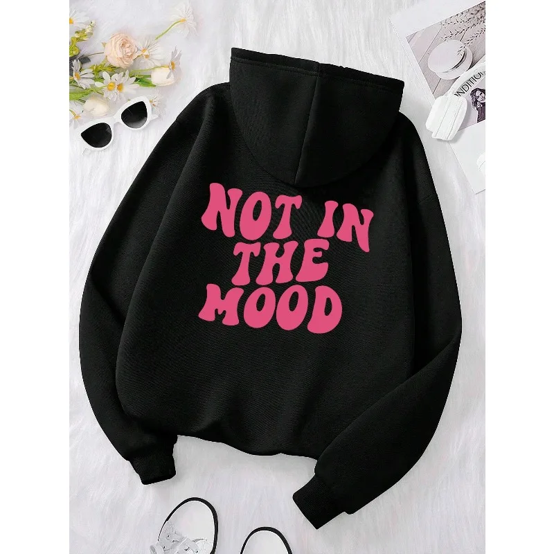 

Solid Color Hoodie with English Print for Girls, Hooded Sweatshirt Suitable for Outdoor Sports and Comfortable for Children