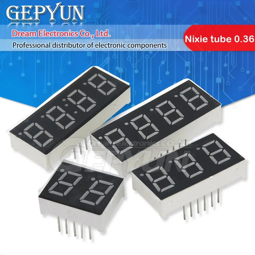 5 peças 0.36 Polegada display led 7 segmentos 1 bit 2 bit 3 bit 4 bit dígito tubo cátodo comum vermelho/ânodo digital 0.36 polegada led
