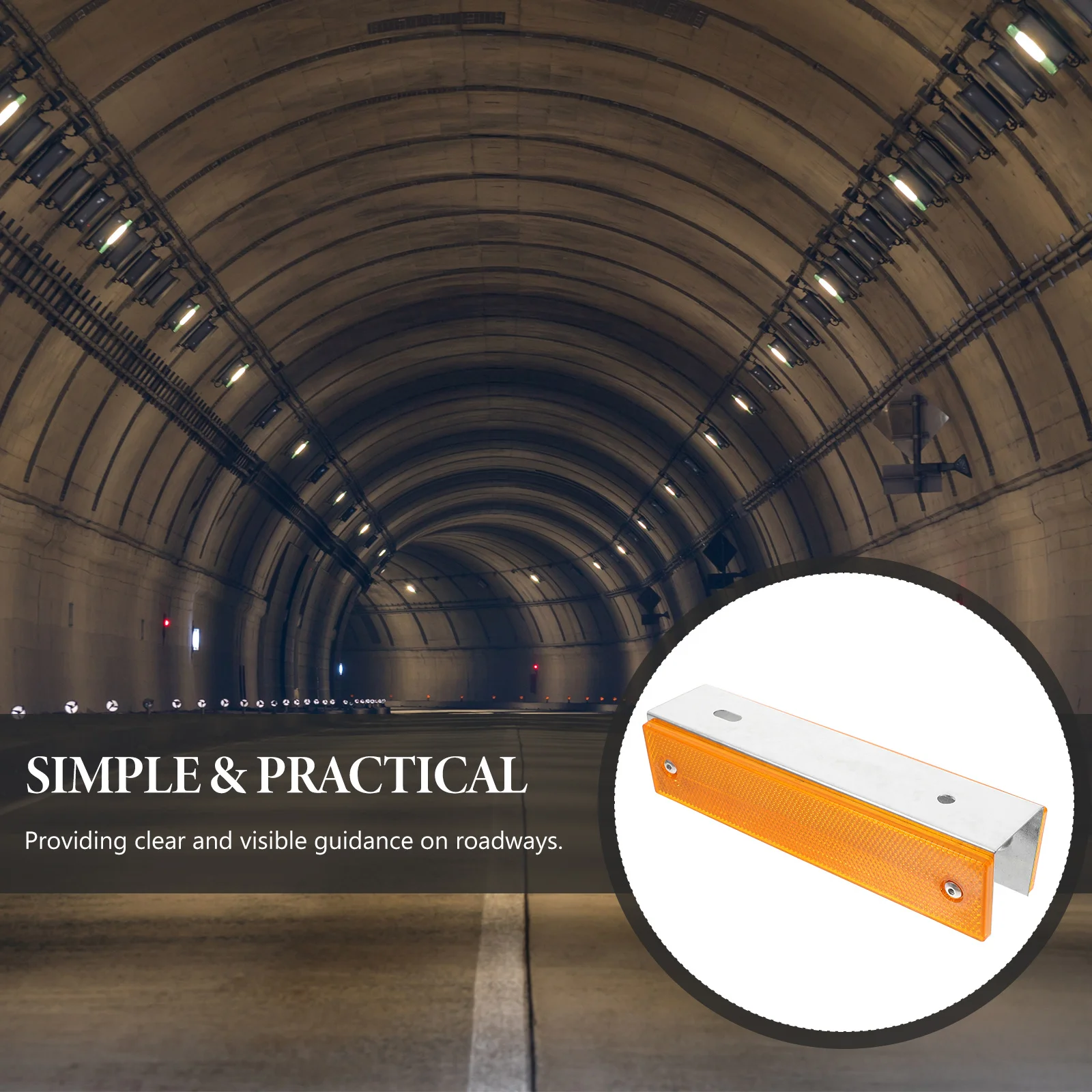 2Pcs Rectangle Reflective Road Markers Durable Outdoor Pavement Reflectors Traffic Safety Warning Markers Warning Metal Sign