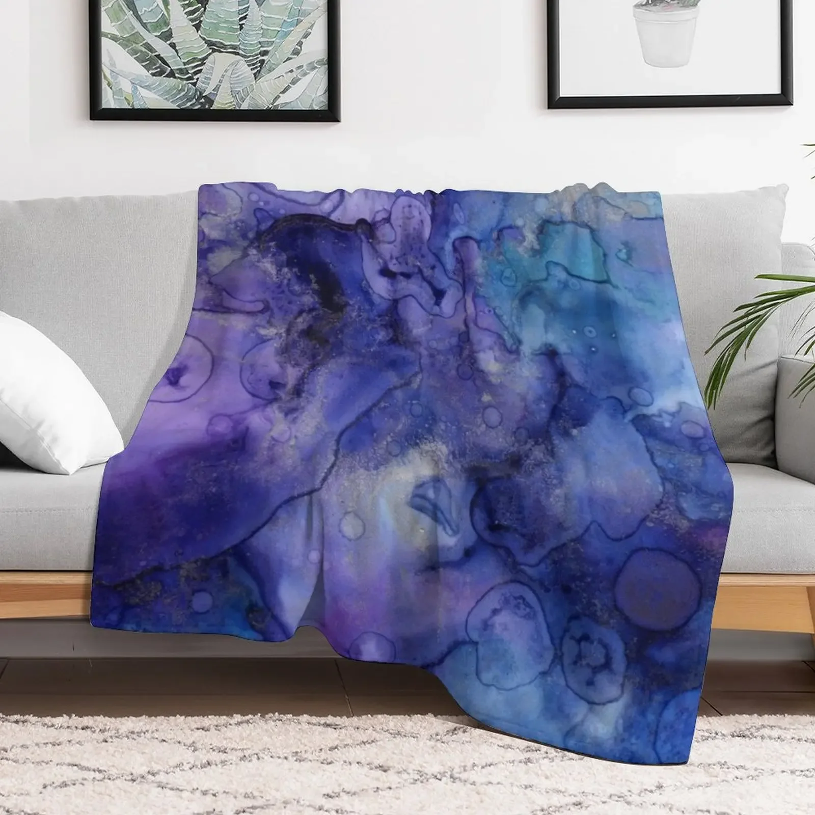 Watercolour Throw Blanket Soft Comfort Blanket for Reading Watching TV