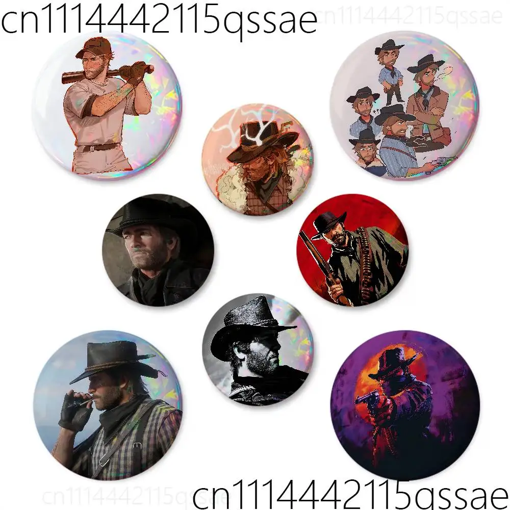 FOR RDR2 Arthur Morgan Creative Brooches Character Icon Badges for Clothes Decoration Backpack Accessories Gifts