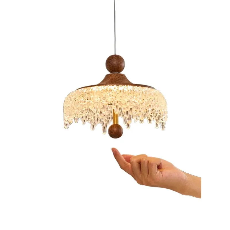 

Iceberg, water drop, vintage, walnut color, aisle light.