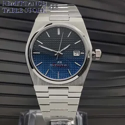 40mm Men's Sapphire Automatic Mechanical Japan NH35 Watch with Gradient Blue Dial and Transparent Caseback Fashion Watch