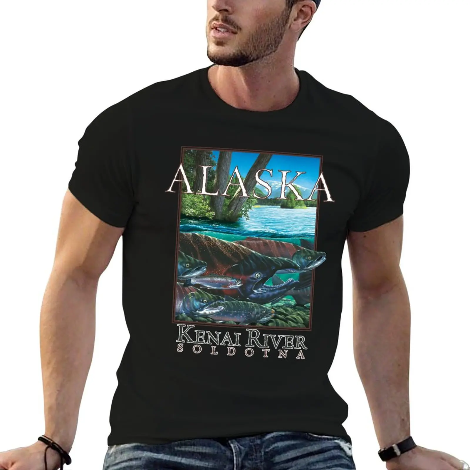 KINGS COURT / KENAI RIVER, ALASKA T-Shirt Novelty Graphic Tee Shirt