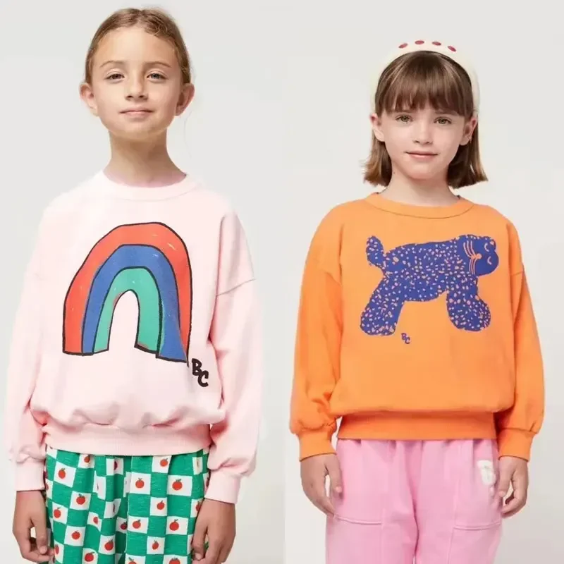 Кофты для мальчиков и девочек, модные топы 2024, детские пуловеры с длинными рукавами, верхняя одежда для малышей с мультяшным принтом, одежда для малышей