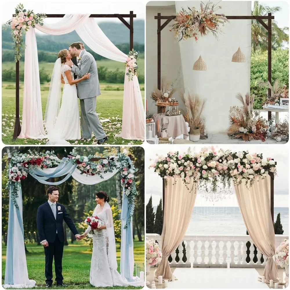 Imagem -03 - Arco de Madeira Quadrado do Casamento Arcos do Casamento Backdrop Stand para Interior e Exterior 7.2ft