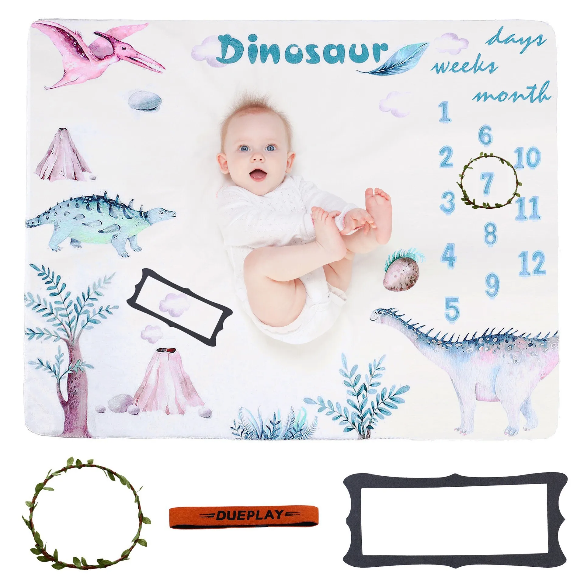 Baby Photography Mats Background Cloth Growth Commemorative Blanket Baby Milestone Flannel Blanket Newborn Photography Blanket 