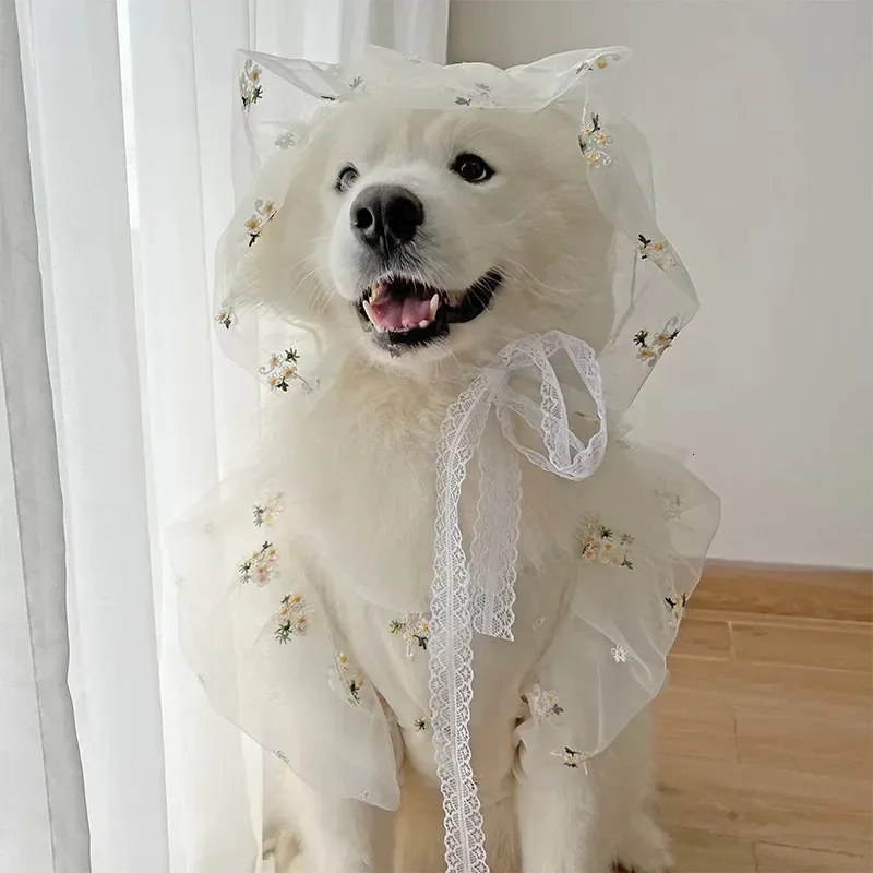 

Dog Dress Breathable Wedding Party Clothes Dress Skirt for Small Medium Large Dogs Hat Headdress Pet Wedding Elegant Accessories