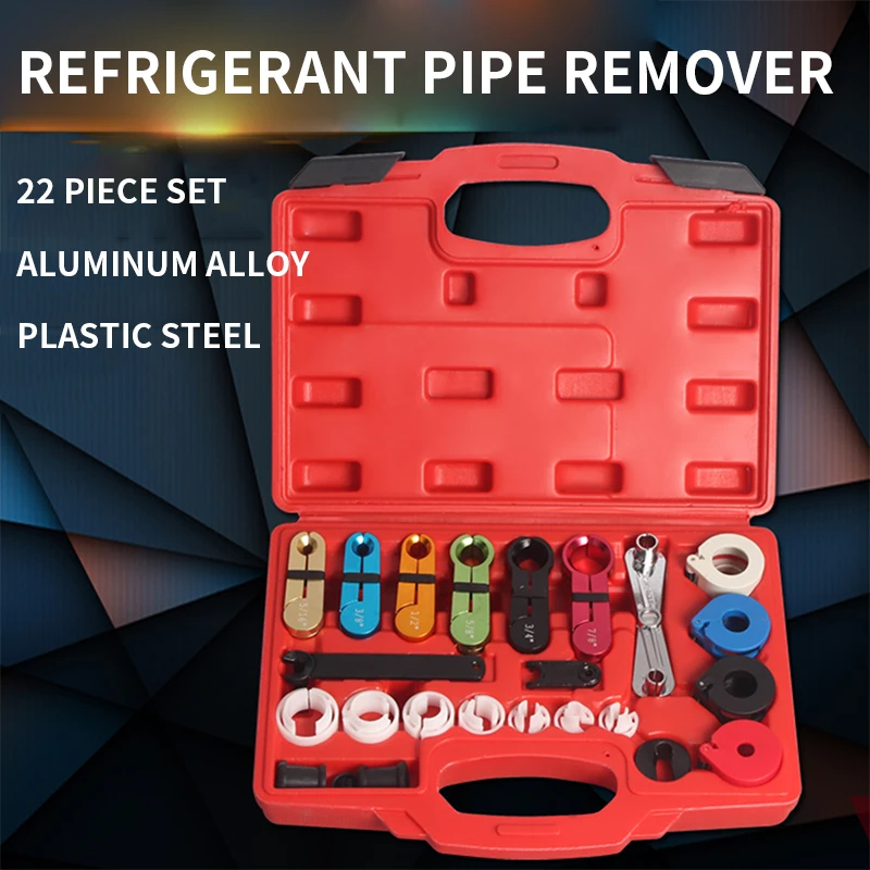 22pcs Fuel & Air Conditioning Disconnection Tool Set Automotive AC Hose Fuel Lines Refrigerant Pipe Disassembly Tool