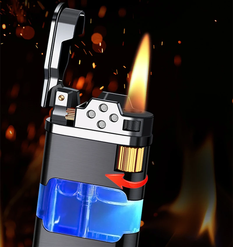 Metal Flame Gas Lighter Metal Torch Turbo Unusual Wholesale Creative Windproof Blue Butane 1300C Cigar Lighters Gadgets for Men