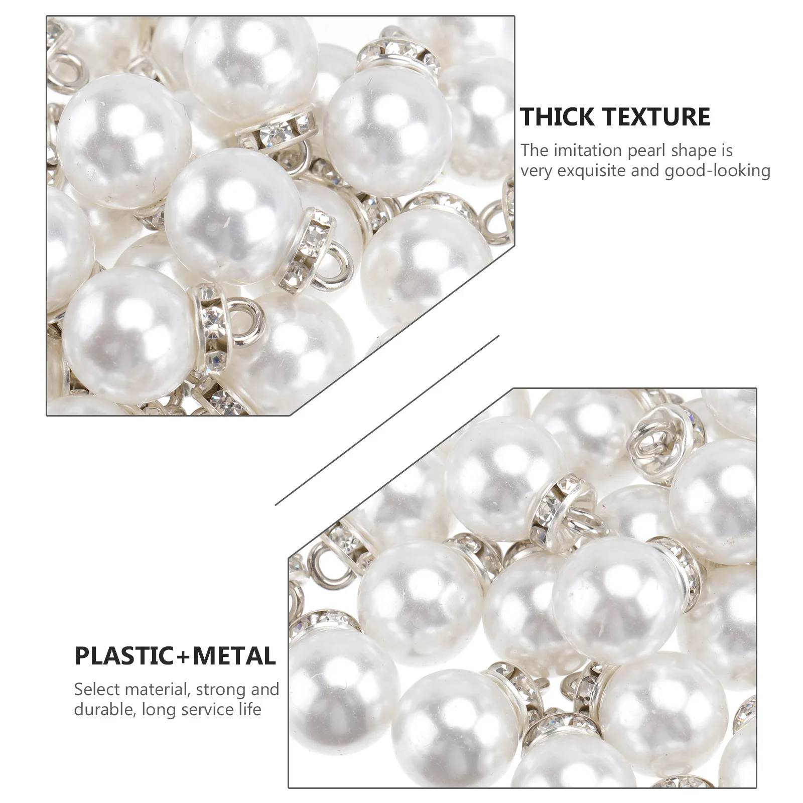 

50Pcs Water Drill Necklace Pendant Imitation Pearl Thick Texture DIY Jewelry Making Accessories Creative Charm