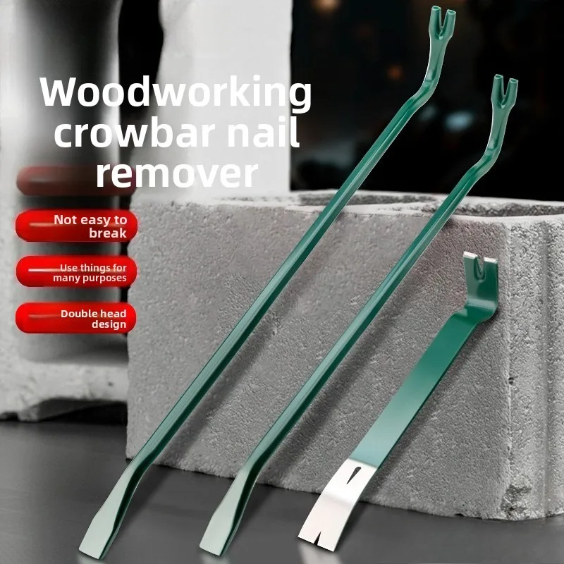 380/600mm Crowbar Nail Puller, Heavy Duty Flat Pry Bar for Tire Repair & Demolition