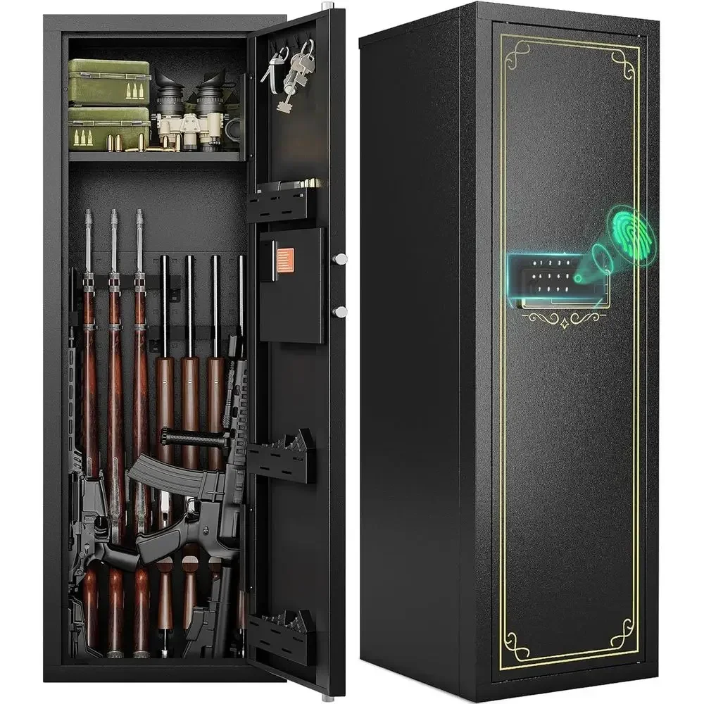 

Biometric Safe for Firearms - Adjustable Storage Cabinet with Keypad Lock for AR-15 Rifles and Pistols
