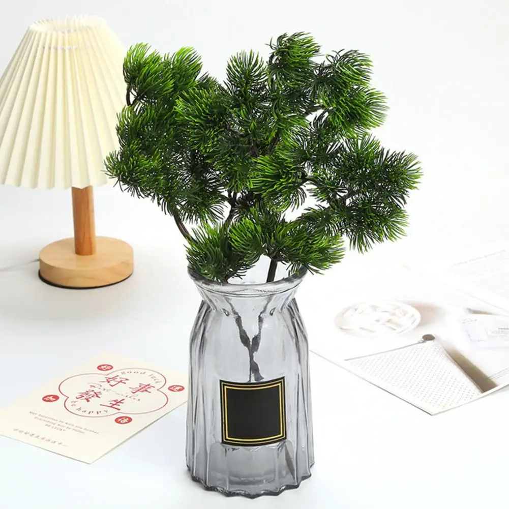 36cm Artificial Pine Branch Simulation Green Leaves Plant Welcoming Pine Plant Indoor/Outdoor Wedding Party Home Decor