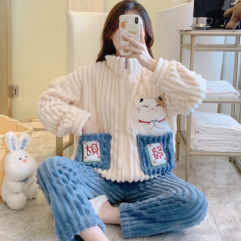 

Pajama Sets Woman Sexy Japanese Heart Cloud Matching Couples Short Charming Christmas Kawaii Funny Flower Thicker Bachelorette