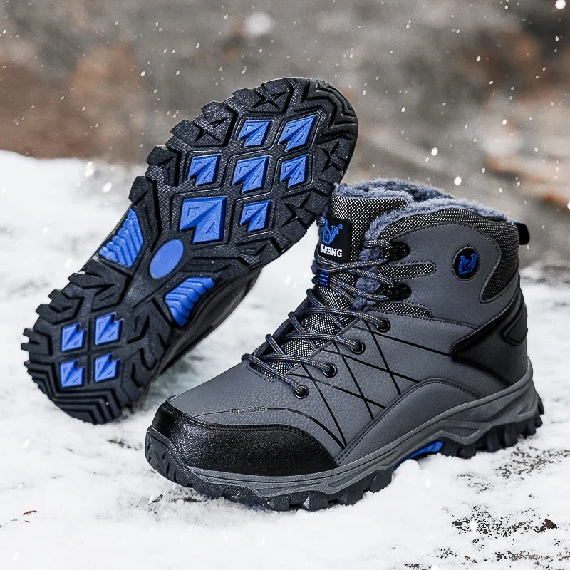 

Large Size Outdoor Ankle Boots Men Non Slip Fashion Lace Up Climbing Leather Winter Cowboy Boots Trekking Hiking Footwear Summer