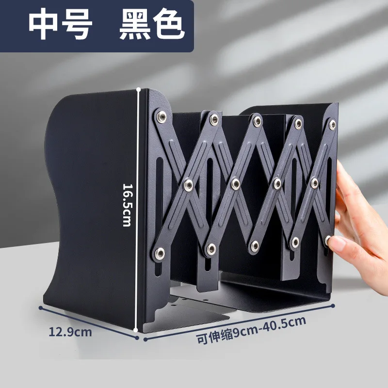 Estante escalável, suporte grande para livros, suporte criativo para livros de estudantes, dobrável e armazenamento na mesa, alongamento de livros contra t