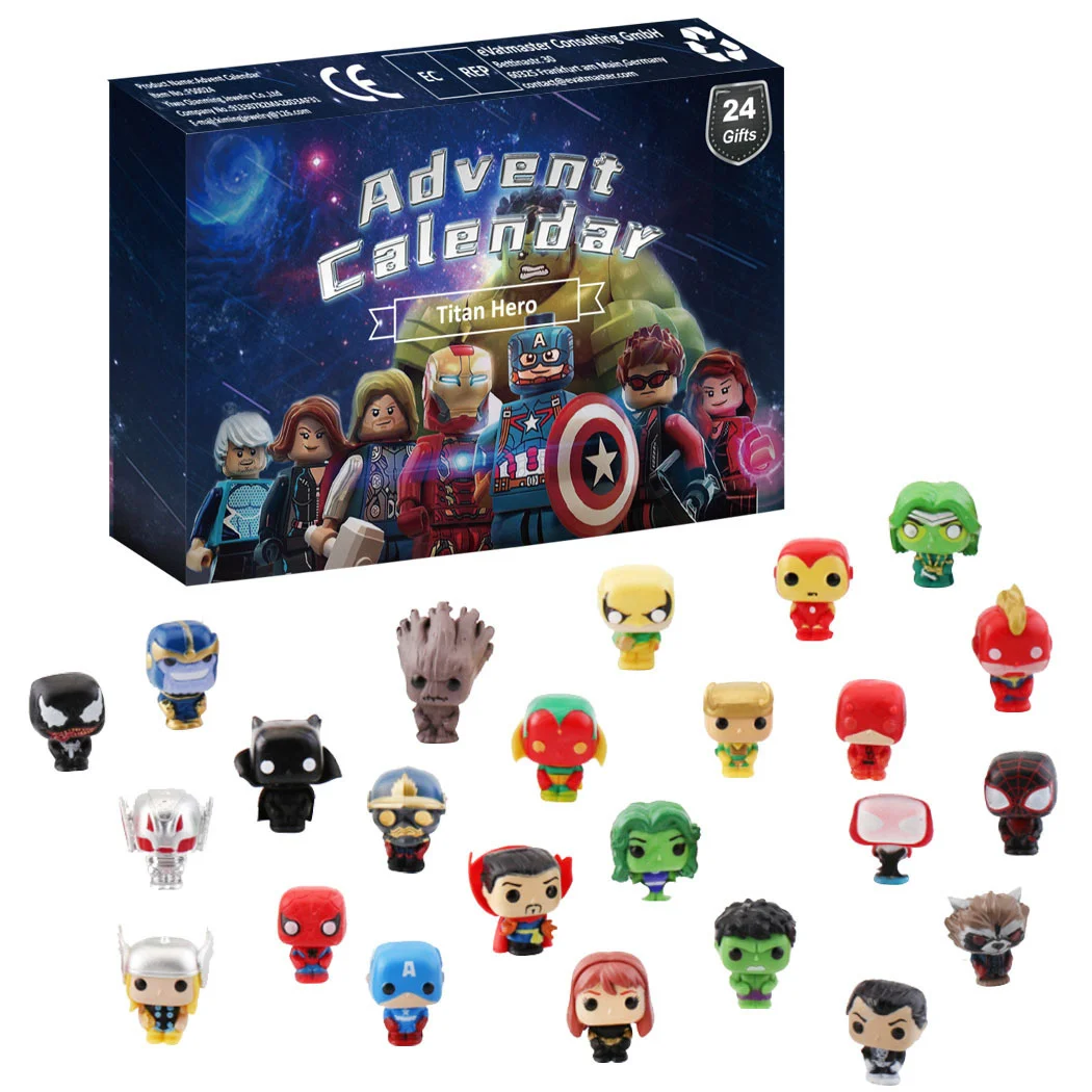 24pcs Marvel Advent Calendar Spiderman Christmas Calendars Anime Action Figures Toy Manga Advent Calendar For Children