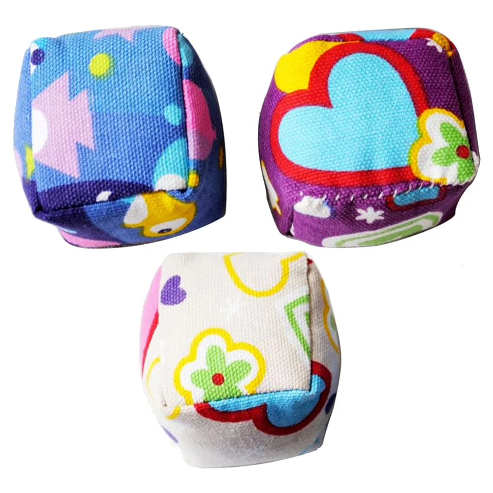 3Pcs Plastic Sandbags Bright Colorful Supple Children's Outdoor Indoor Sports Games Supplies for Coordination Kids Sandbag