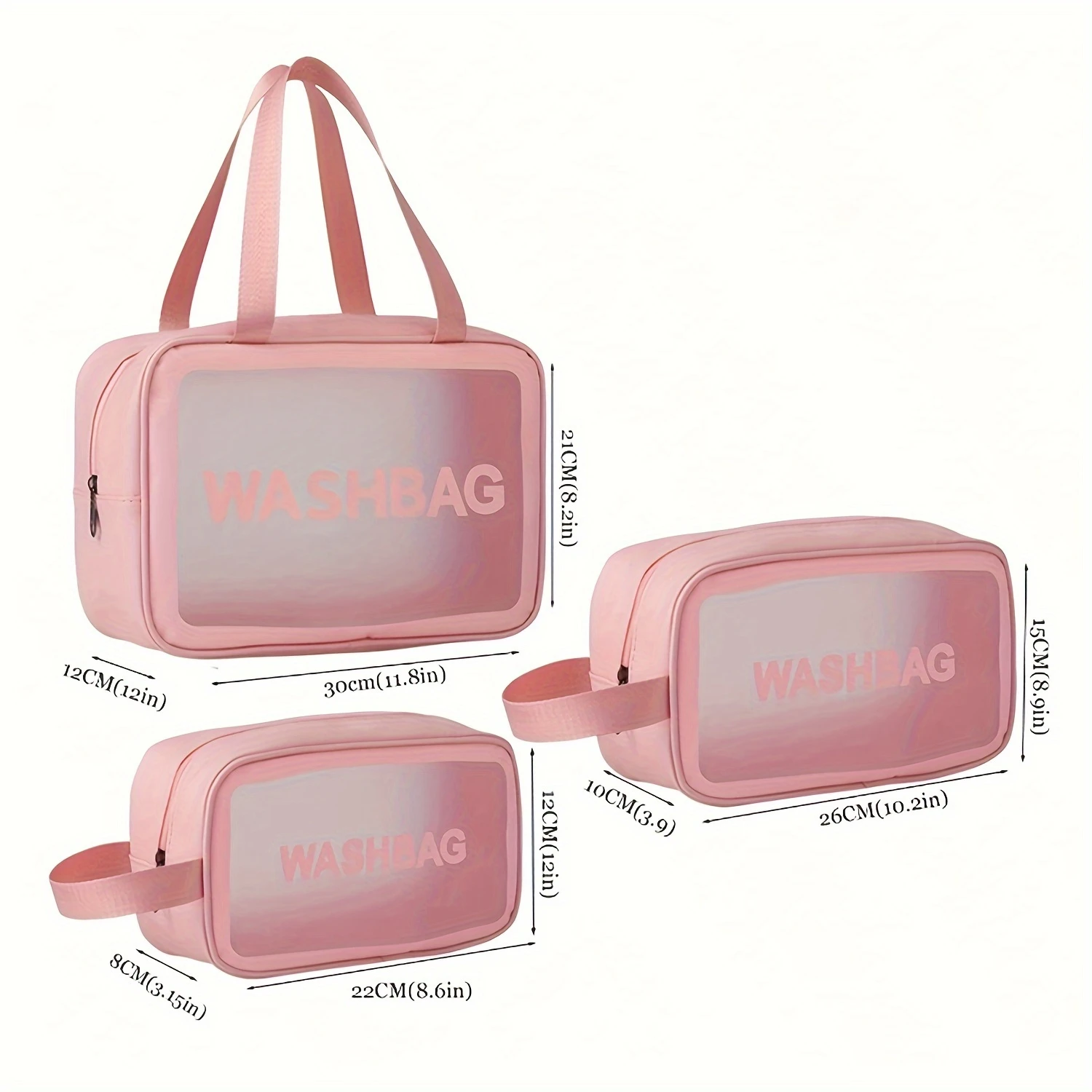 3pcs Multi-Functional Makeup Pouch Set: Women's Cosmetic Bags & Travel Organizer